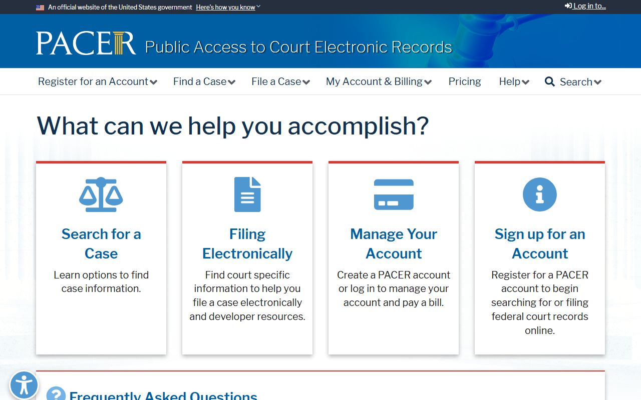 White County court records and federal PACER case search