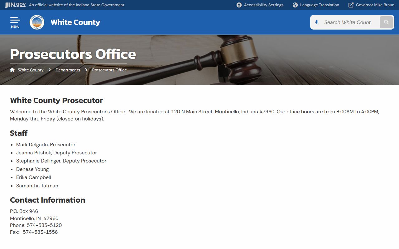 White County criminal court records prosecutor office