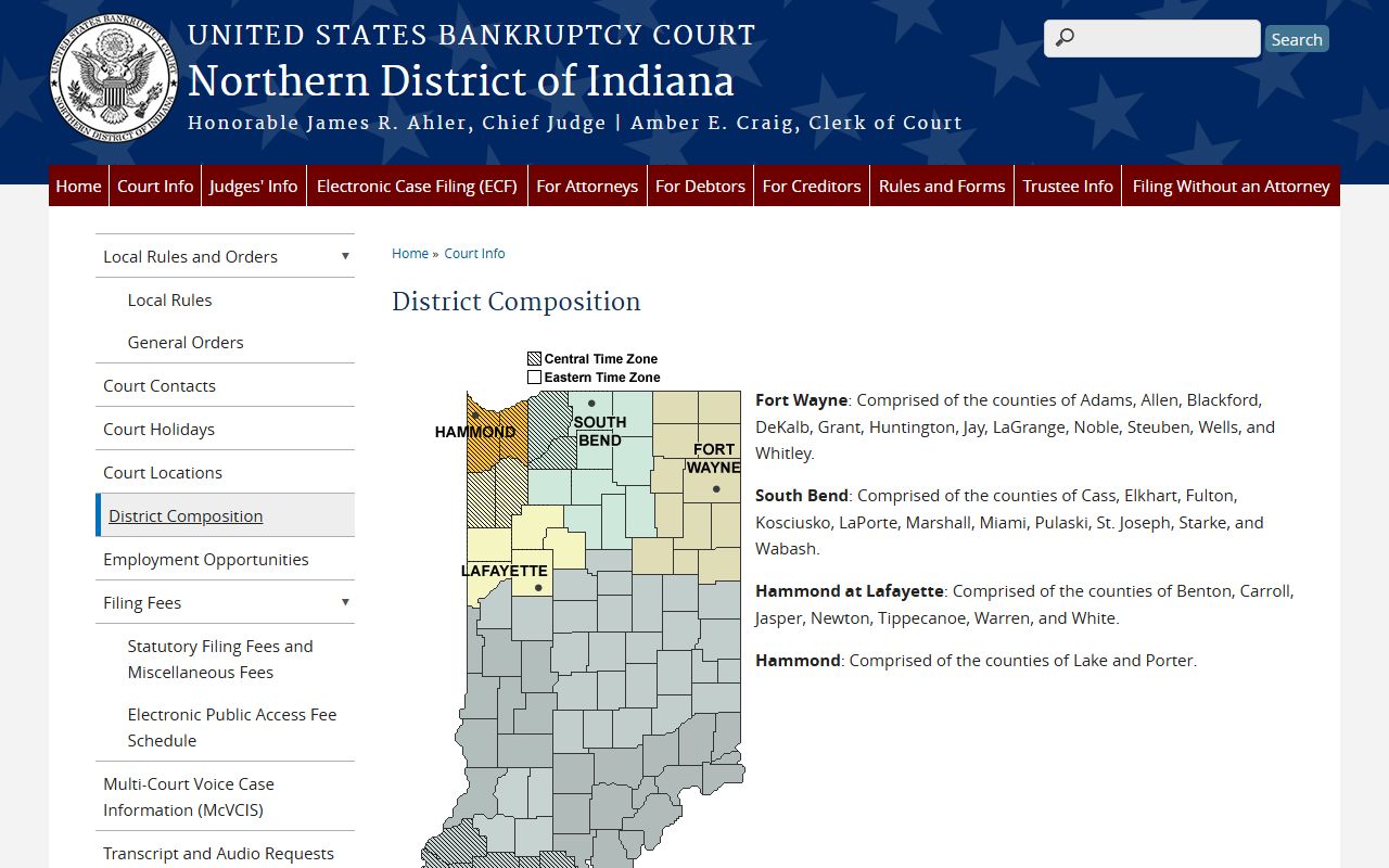 White County trial court records bankruptcy district composition source