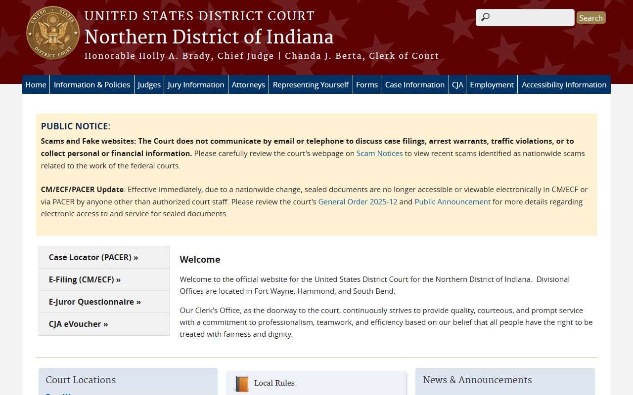 White County trial court records Northern District of Indiana source