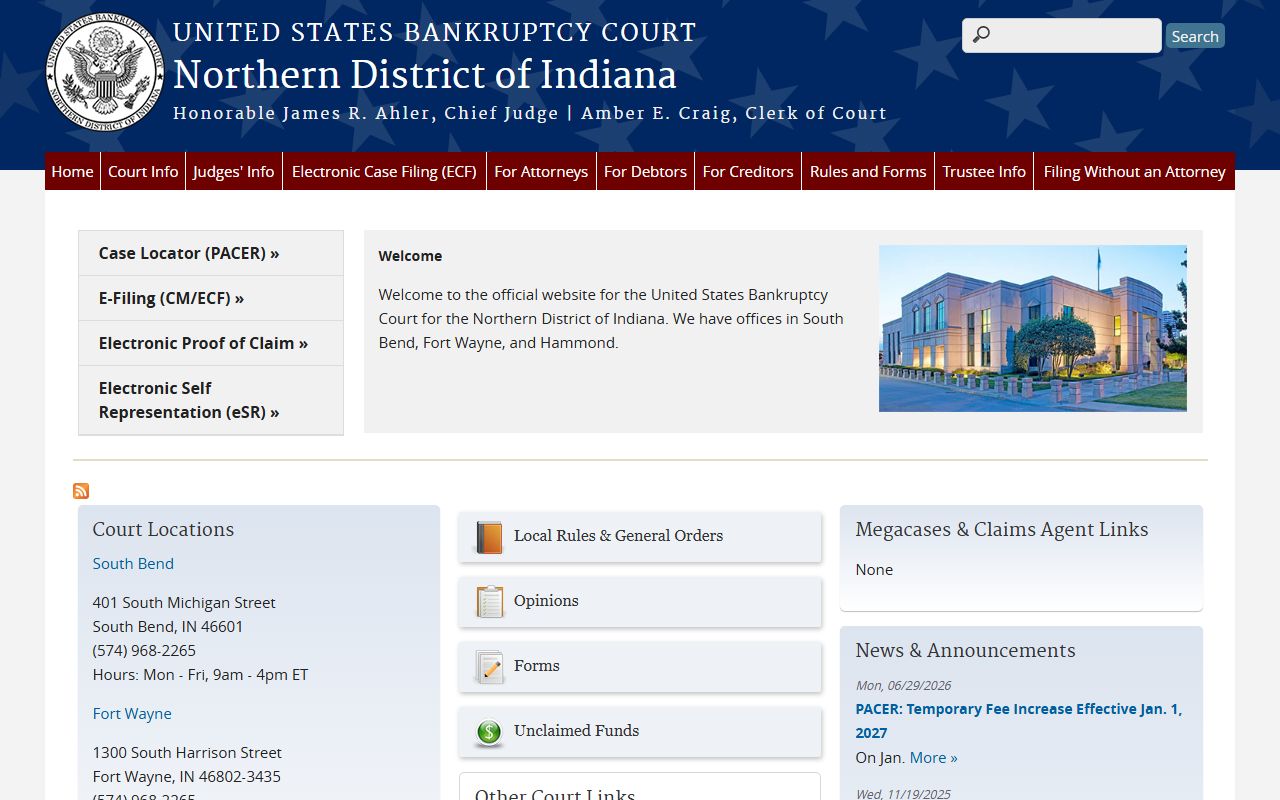 White County trial court records Northern District bankruptcy court source