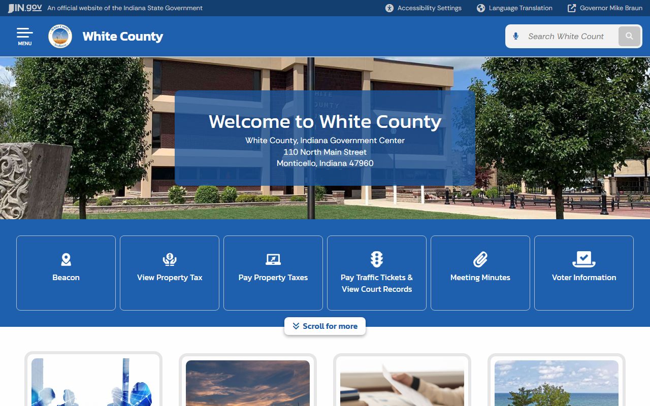 White County court records and Government Center homepage