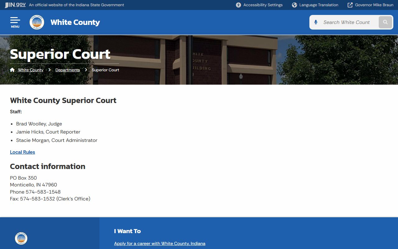 White County Superior Court criminal and traffic records