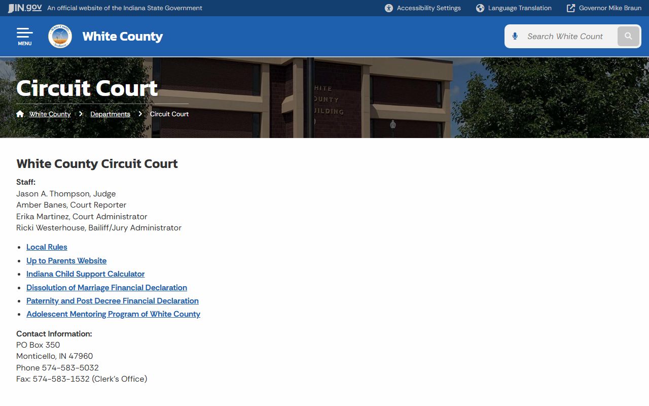 White County Circuit Court records and court resources